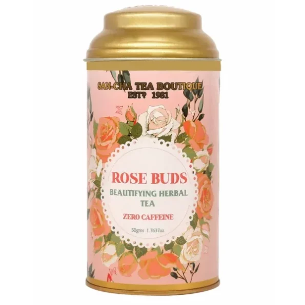 SAN-CHA Tea Boutique, Rose Buds Tea, Rich In Vit- C - 50 Gm available on Herbkart