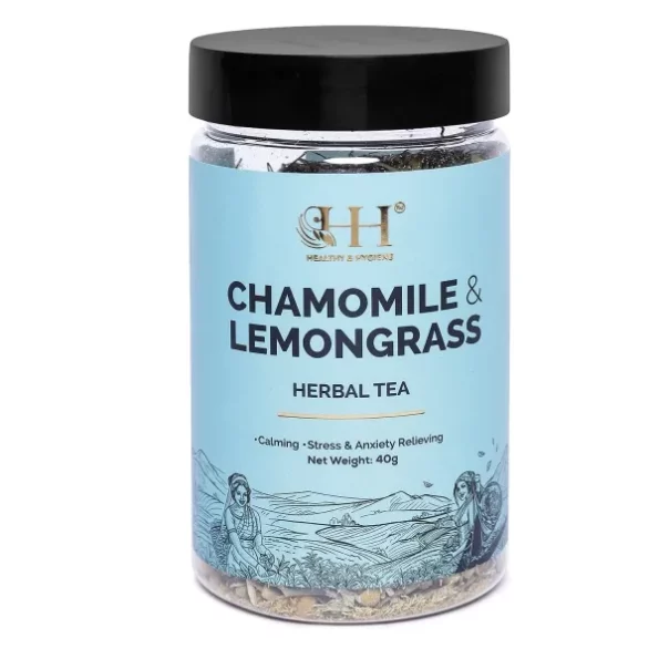 HEALTHY & HYGIENE 100% Natural Authentic Caffeine Free Calming Tea, Relieves Soothing Sleep Tea Chamomile and Lemongrass (40 Gram), Herbkart8t771Zi9GV74LS.webp, Herbkart8t771Zi9GV74LS