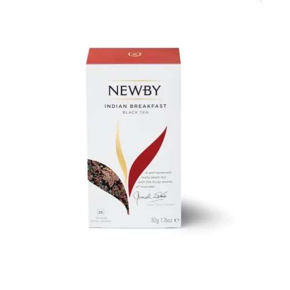 Newby Tea Bags, Indian Breakfast Black Tea 25 Count Medium Strength, Muscatel Aroma and Malty Flavour, Herbkart8t77120CHCgsh1L.webp, Herbkart8t77120CHCgsh1L