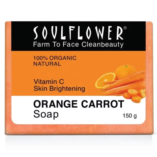 Soulflower Orange Carrot Soap, 150g available on Herbkart