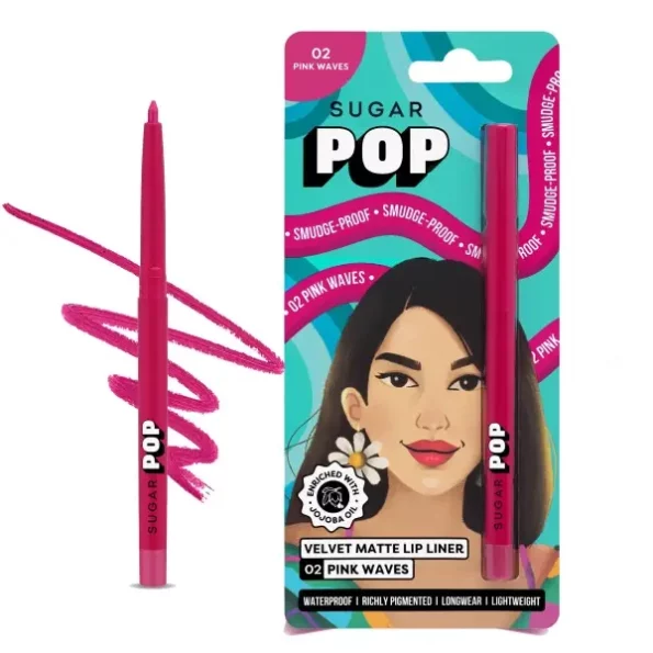 SUGAR POP Velvet Matte Lip Liner 02 Pink Wave - 0.27 gms, Herbkart8t771KFe3gHg4L.webp, Herbkart8t771KFe3gHg4L