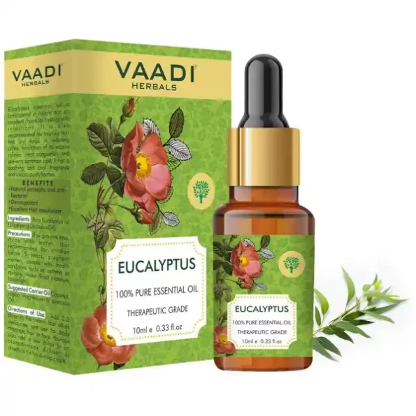 VAADI HERBALS Eucalyptus Essential Oil, 10 ml available on Herbkart