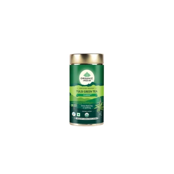 Organic India Classic Tulsi Green Tea, Loose Leaves, 100 gm, Herbkart8t7610-kcGIBnL.webp, Herbkart8t7610 kcGIBnL