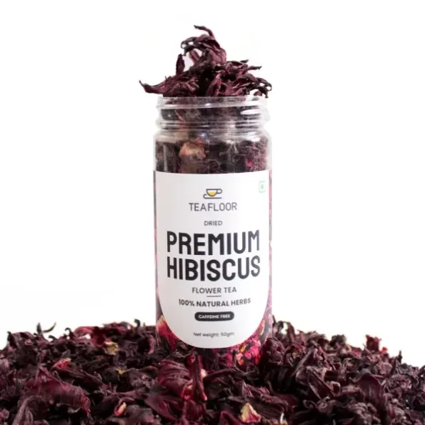 TEAFLOOR 100% Dried Natural Hibiscus Flower Tea, 50 Gram (30+ Cups), Herbkart8t771cnSUufKgL.webp, Herbkart8t771cnSUufKgL