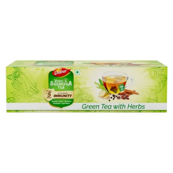 Dabur Vedic Suraksha Green Tea - 100 tea bags Immunity Booster, Herbkart8t771ZKlOOY-ML.webp, Herbkart8t771ZKlOOY ML