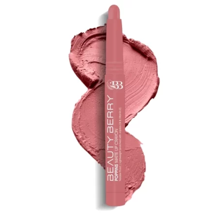 Beauty Berry Poppins Matte Lip Crayon Lipstick for Women | Long Lasting Non Transfer Retractable Lip Crayon | Smudge Proof & Waterproof Lipstick Enriched with Jojoba Oil & Vitamin E (06 - Snap Shot, 3g)