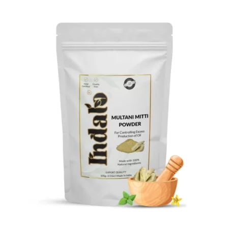 Indalo Multani Mitti Powder for Dry Hair Repair & Dark Spots on Face | Free from Preservatives and Harsh Chemicals | Suitable for All Skin & Hair Types (100g)