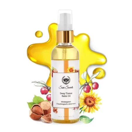 Seer Secrets Ayurvedic Wintergreen, Chaulmogra & Jatamansi Balm Oil for Deep Tissue Relaxation| Pain Relief oil for Body, Back, Knee, Legs, Shoulder and Muscle pain -100 ml)