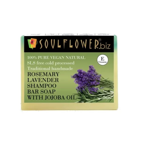 Soulflower Rosemary Lavender Shampoo Soap, 150g available on Herbkart