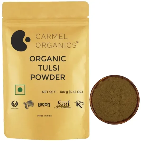 CARMEL ORGANICS Tulsi Leaves Powder (100 Grams), Herbkart8t781sHVSc8G6L.webp, Herbkart8t781sHVSc8G6L