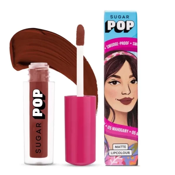 SUGAR POP Matte Lipcolour - 05 Mahogany (Chocolate Brown) 1.6 ml, Herbkart8t771IcUbISxPL.webp,