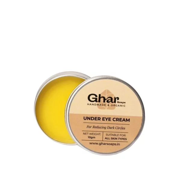 Ghar Soaps Organic Under Eye Cream With Shea Butter, Medicated Oils, Bee Wax, 10 Grams available on Herbkart