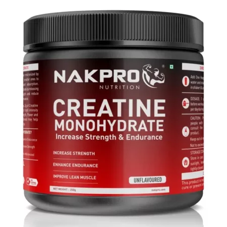 Nakpro Micronized Creatine Monohydrate - Jar, Highest Grade(Unflavored, 250G)