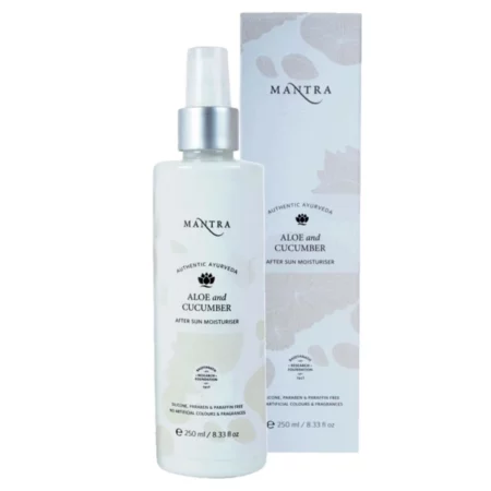 Mantra Herbal Aloe And Cucumber After Sun Moisturiser - 250 ml | Soothes & Calms Skin from Sun Exposure | Exfoliates Black Heads & Unwanted Skin | Gives Instant Glow & Mild Granulated Scrub.