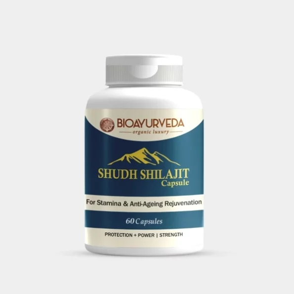 BIOAYURVEDA Shudh Shilajit Capsules to boost Stamina 60 Capsules available on Herbkart