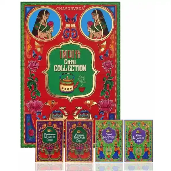 SAN-CHA Chai Tea Boutique, India Chai Collection, Tea Gift Box, 4 Assorted Masala Chai, 200Gms Loose Leaf Tea, Finest Tea Assortment, Premium Tea Gift, Herbkart8t781eybSpDoyL.webp, Herbkart8t781eybSpDoyL