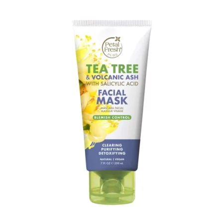 Petal Fresh Pure Tea Tree & Volcanic Ash Facial Mask - 200 ml | For Oily, Acne Prone Skin Type | No Sulphates, Silicones, Mineral Oil | 100% Vegan and Cruelty Free