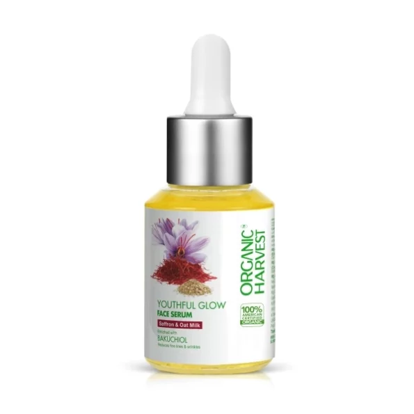 Organic Harvest Youthful Glow Face Serum: Saffron & Oat Milk, 30ml, Herbkart8t751tWKtExyUL.webp,