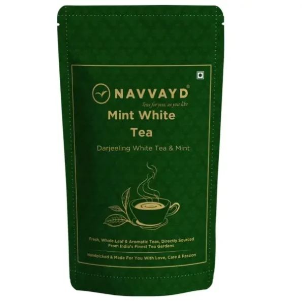 Navvayd Organic Mint White Tea, With Peppermint & Spearmint, Loose Leaf (50 Gm), Herbkart8t761tKxoEHv9L.webp,