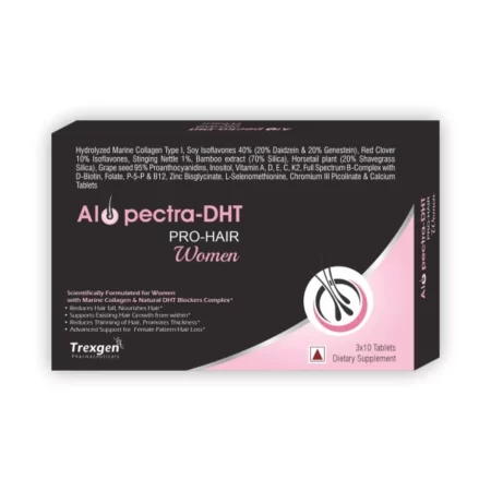 Trexgen ALOPECTRA-DHT Pro-Hair WOMEN Marine Collagen-DHT Blocker Complex (30 Tablets) (Pack of 1)