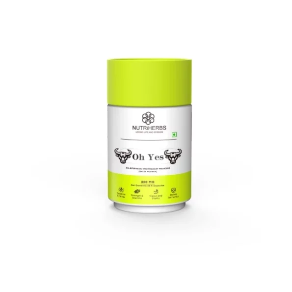 Nutriherbs Oh Yes, With Shilajit, Ashwagandha, Gokshura, And Safed Musli (60 Capsules) available on Herbkart