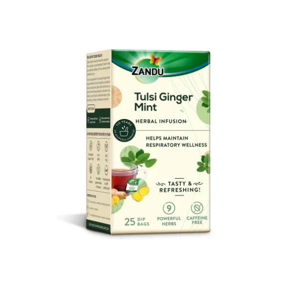 Zandu Tulsi Ginger Mint Herbal Infusion (25 Tea Bags), Herbkart8t771OWH6DW-20L.webp, Herbkart8t771OWH6DW 20L