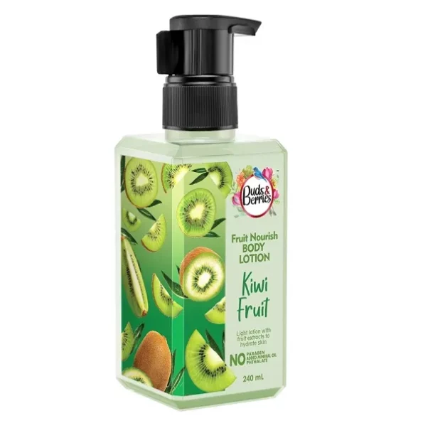 Buds & Berries Kiwi Extracts, Fruit Nourishing Body Lotion for Soothing Moisturization | All Skin Types | No Silicone, No Mineral Oil, No Paraben | 240 ml, Herbkart8t7619XuYolUBL.webp, Herbkart8t7619XuYolUBL