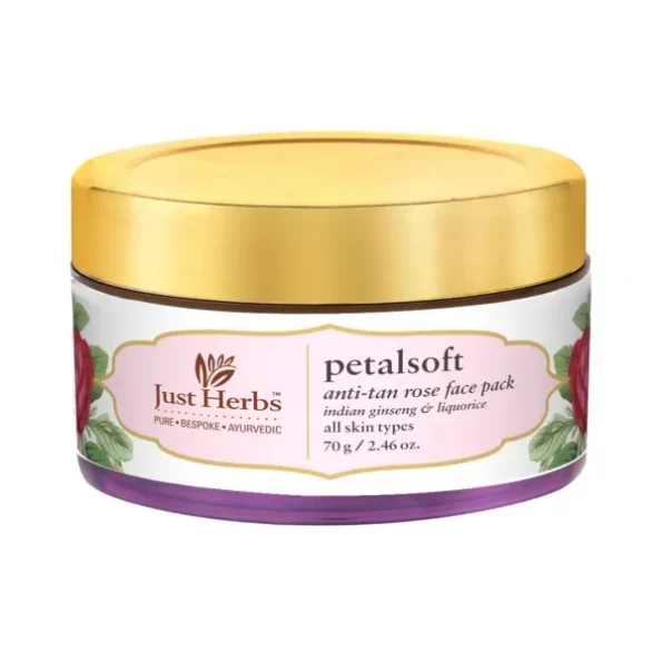 Just Herbs PetalSoft Antitan Rose Face Pack For All Skin Types (Parabens and SLS Free), Herbkart8t761VJwGBBJxL.webp,