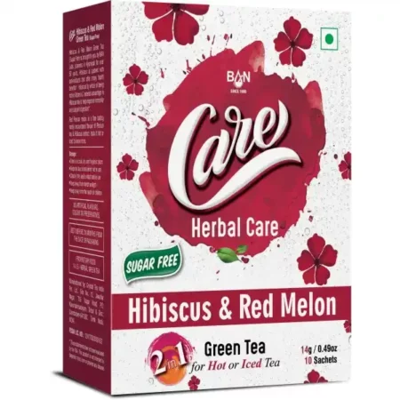 Care Hibiscus & Red Melon Sugar free Green Tea (2 packs X 10 Sachets each)