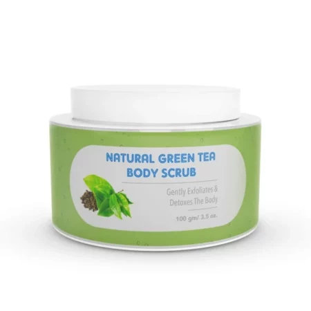 The Moms Co. Natural Green Tea Body Scrub I Gentle Exfoliation & Detox l With Apricot seed, Black Sand and Vitamin C (100 gm)