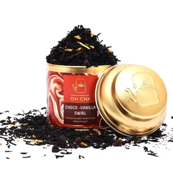 OH CHA - Chocolate Flavoured Tea with Vanilla, with Coconut nibs, Cocoa extracts, and Vanilla, 35g Tin Caddy, Herbkart8t781duSAS3ERL.webp, Herbkart8t781duSAS3ERL