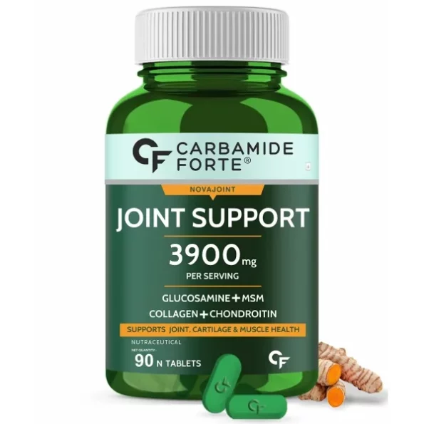 Carbamide Forte Glucosamine & Chondroitin MSM - Joint Support Supplement with Vitamins - 3900mg Per Serving - 90 Tablets available on Herbkart