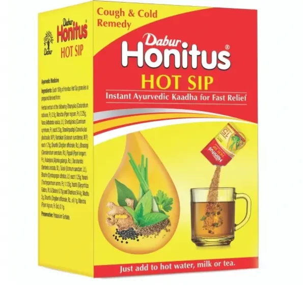 Dabur Honitus Hot Sip - Pack of 7 Sachets (4g - 7) 100% Ayurvedic Kadha, Herbkart8t7812br4gHh20L.webp, Herbkart8t7812br4gHh20L