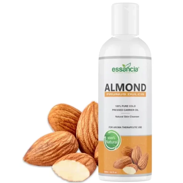 essancia - NATURALLY IN EVERY DROP Organic Almond Carrier Oil - 100% Pure Cold Pressed Oil For Hair Growth, Skin Care, Massage & Skin Brightening - Natural And Organic (200Ml), Herbkart8t761efMaoJyYL.webp, Herbkart8t761efMaoJyYL