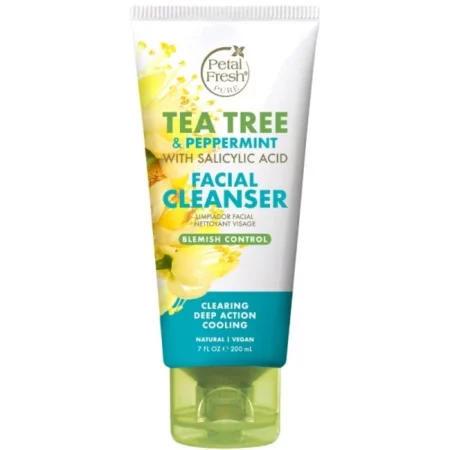 Petal Fresh Tea Tree & Peppermint Blemish Control Facial Cleanser - 200 ml | For Oily & Acne Prone Skin | No SLS, Paraben & Silicones |100% Vegan and Cruelty Free