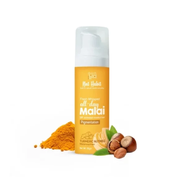 Nat Habit Turmeric Face Malai Cream for Skin Glow, Enhanced with Nutmeg for Pigmentation, 30g, Herbkart8t761BU20Zwg7EL.webp, Herbkart8t761BU20Zwg7EL