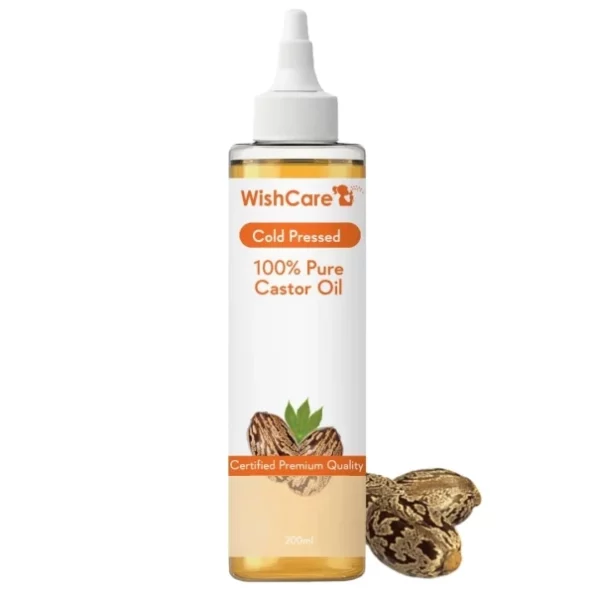 WishCare® Premium Cold Pressed Castor Oil - Pure & Virgin Grade - For Healthy Hair and Skin - 200 Ml available on Herbkart