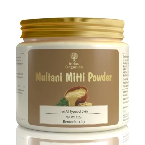 Indus Organics Multani mitti Powder 120 gm, Herbkart8t771AgU1ktj7L.webp, Herbkart8t771AgU1ktj7L