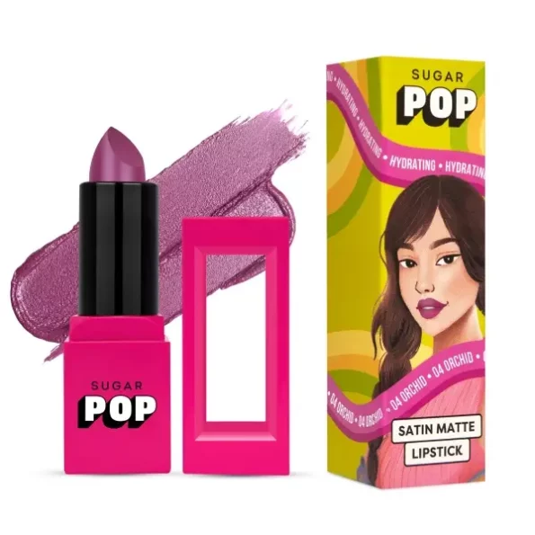 SUGAR POP Satin Matte Lipstick - 04 Orchid (Light Purple) - 3 gm, Herbkart8t781ENMTpq7bL.webp, Herbkart8t781ENMTpq7bL