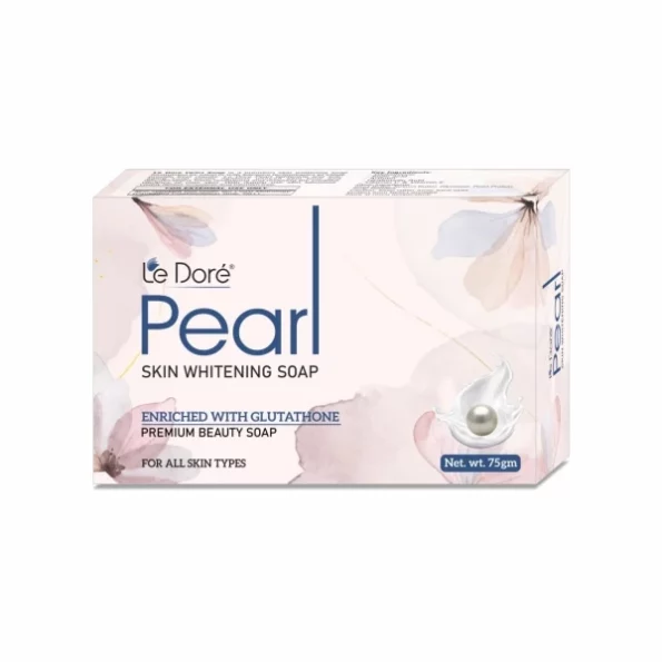 Le Dore Pearl Skin Whitening Soap With Glutathione, Kojic Acid, Arbutin, Vitamin C & E, Hyaluronic Acid (75gm), Herbkart8t761I1H6HcW6L.webp, Herbkart8t761I1H6HcW6L