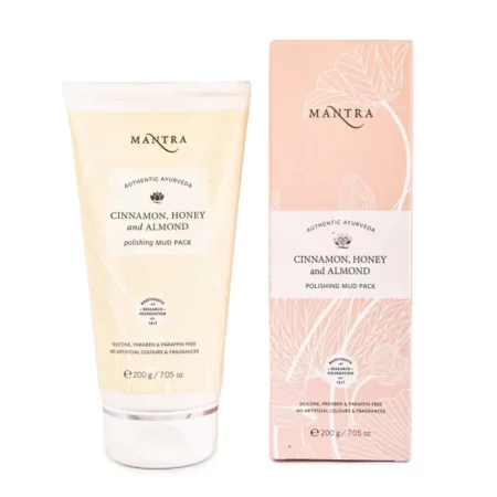 Mantra Cinnamon, Honey And Almond Polishing Mud Pack - 200Gm | Controls Excess Oil and Reduces Acne or Pimples.