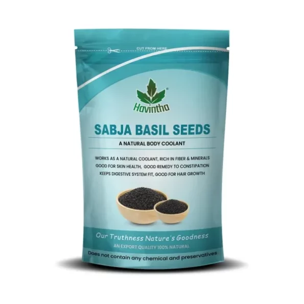 Havintha Sabja Basil Seeds, Helps in Weight Loss, Rich in Omega 3 and Fiber - 227gm available on Herbkart