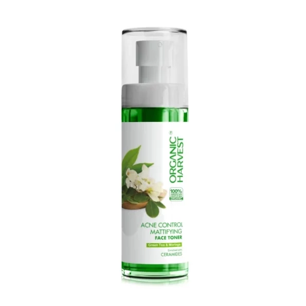 Organic Harvest Acne Control Mattifying Face Tone: Green Tea & Moringa, 100ml, Herbkart8t751pjbkNCGIL.webp, Herbkart8t751pjbkNCGIL