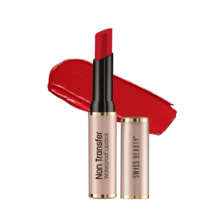 Swiss Beauty Non-Transfer Waterproof Lipstick with Jojoba Seed Oil | Matte Finish | Long-Lasting | Highly Pigmented | Shade- Hot Red, 3gm