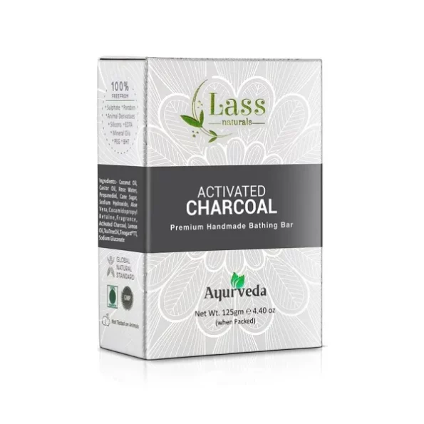 Lass Naturals Activated Charcoal Soap Premium Handmade Bathing Bar 125 g, Herbkart8t761wbQTtPhqS.webp, Herbkart8t761wbQTtPhqS