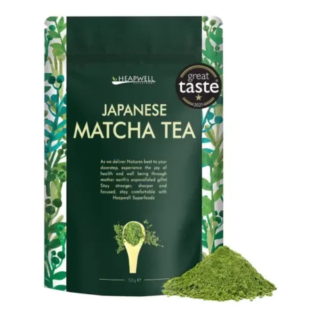 Heapwell Superfoods Japanese Matcha Green Tea Powder, 50G (50 Servings) | Sourced From Shizuoka, Japan, 50 Grams