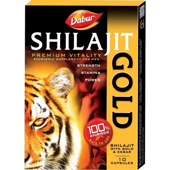 Dabur Shilajit Gold - 10 Capsules 100% Ayurvedic Capsules available on Herbkart