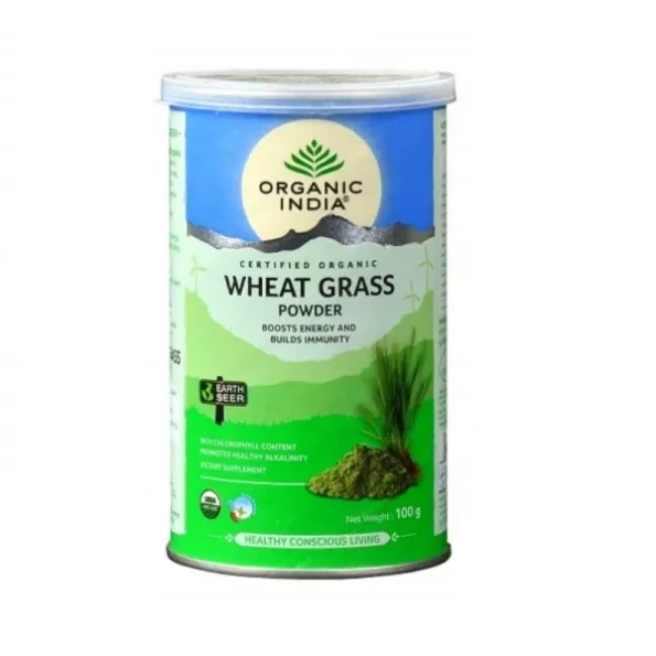 Organic India Wheat Grass - 100 g, Boost Stamina powder available on Herbkart