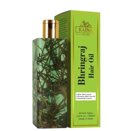 Kaina Bhringraj Oil for Hair Fall and Regrowth Growth - Enriched with Bhringraj Root, Neem Oil, Pure Argan Oil, Amla Extract, Jojoba Oil | 100% Natural Sourced Ingredients | Ayurvedic Hair Oil - 200ml