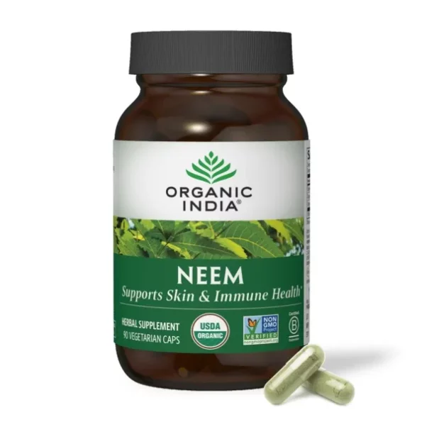 Organic India Neem 60 Capsules Bottle available on Herbkart